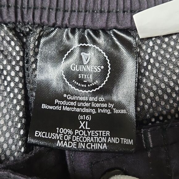 GUINNESS ALE GREEN AND BLACK STRIPED SWIM TRUNKS, SIZE XL - Picture 4 of 5